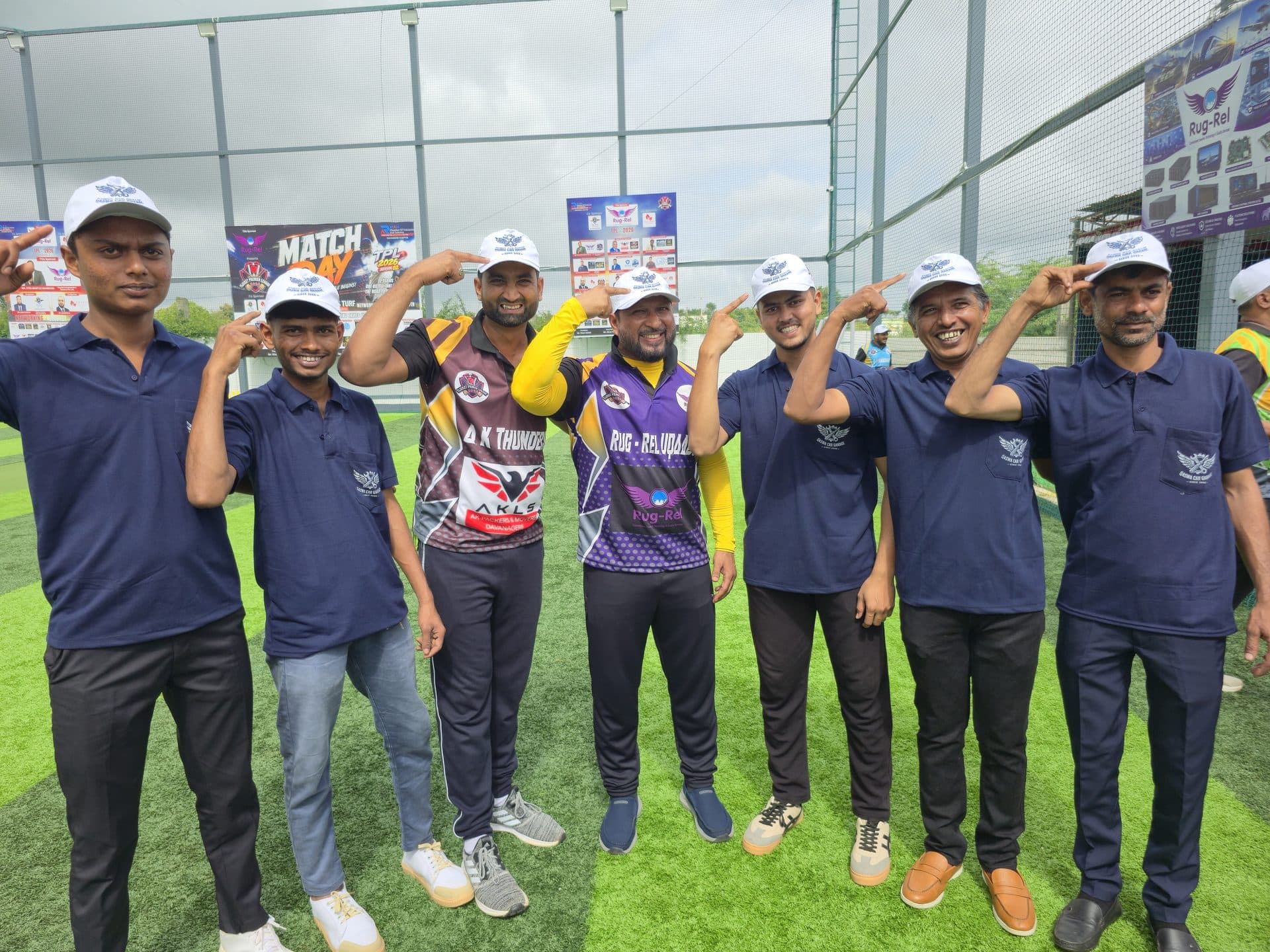 Qaswa Car Garage team at a Davanagere community match